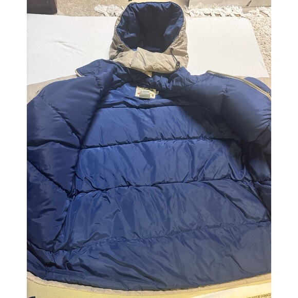 Cabelas Jacket Men XL Tan GoreTex Goose Down Removable Hood Hunting Coat Vintage - Picture 9 of 16